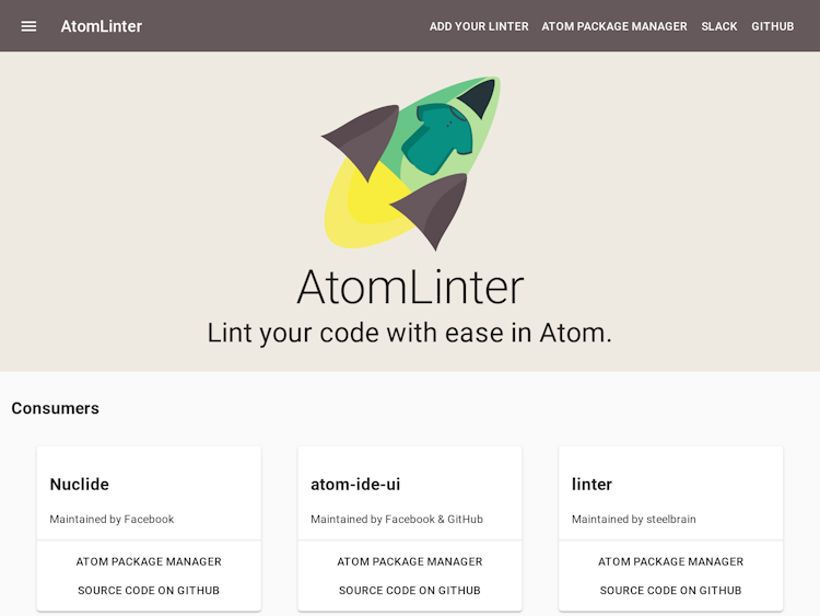 Screenshot of AtomLinter
