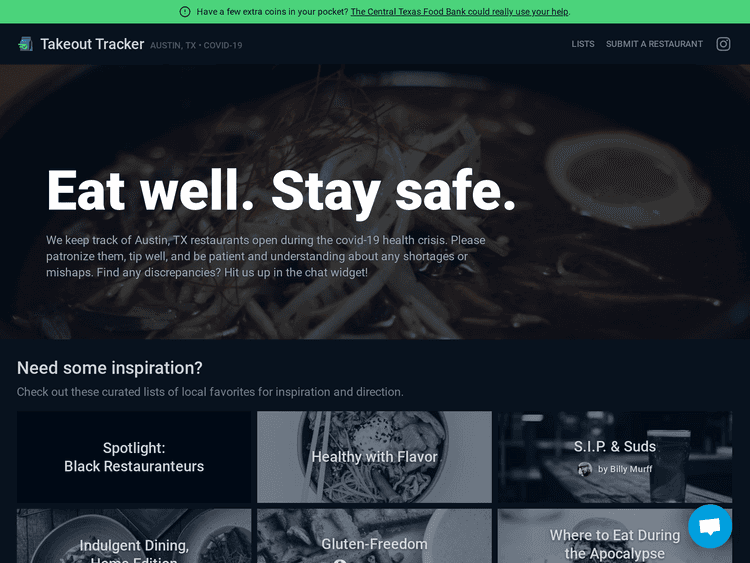 Screenshot of Takeout Tracker
