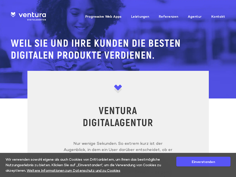 Screenshot of Ventura Digitalagentur Köln