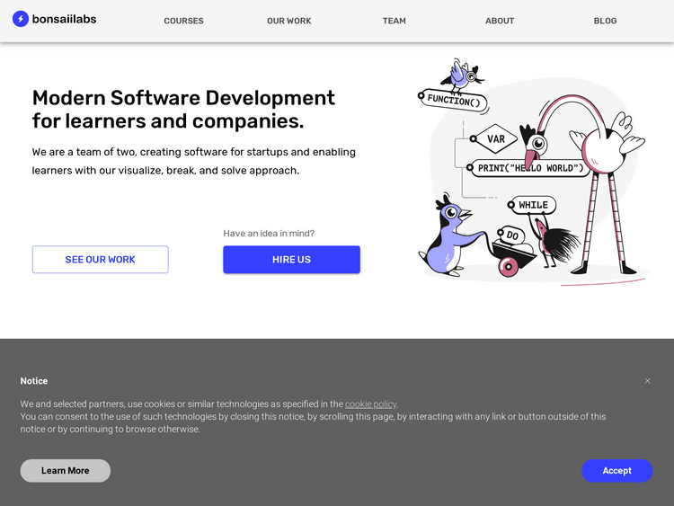 Screenshot of Bonsaiilabs