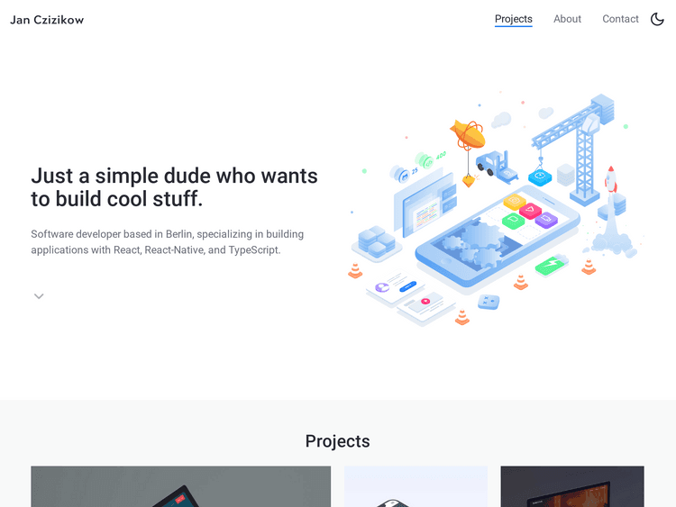 Screenshot of Jan Czizikow Portfolio