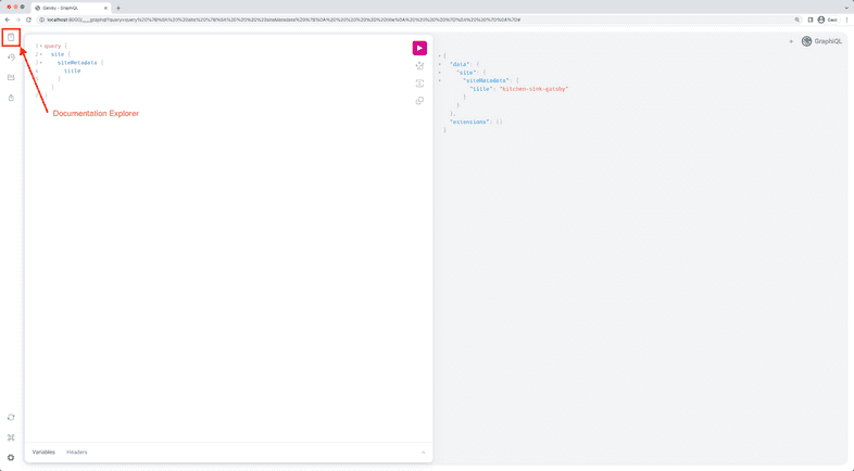 A diagram pointing out where to find the GraphiQL docs