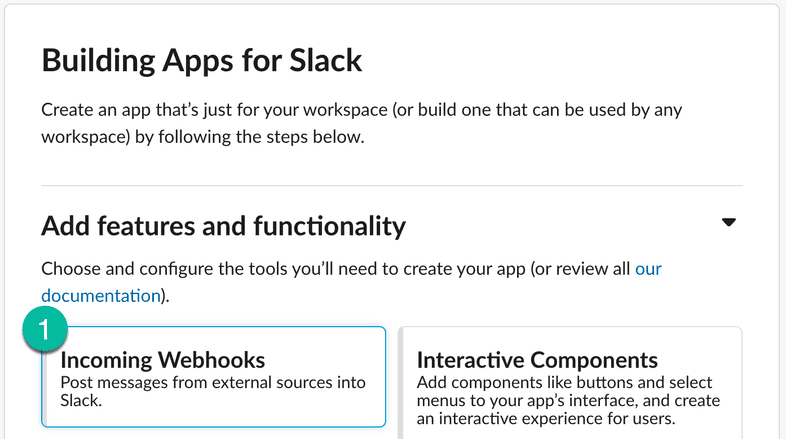 Slack Incoming Webhooks feature
